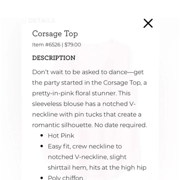 CAbi Pink Floral Sleeveless Top XL 6526 Corsage - Picture 3 of 9